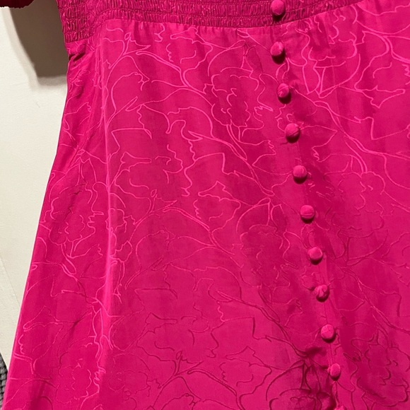 Ba&sh Sasha Smocked Dress in Fuchsia, Medium - Picture 9 of 16
